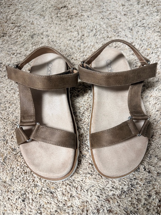 Corkys Shoes - Women’s Corkys Brown Suede Adjustable Strap Sandals